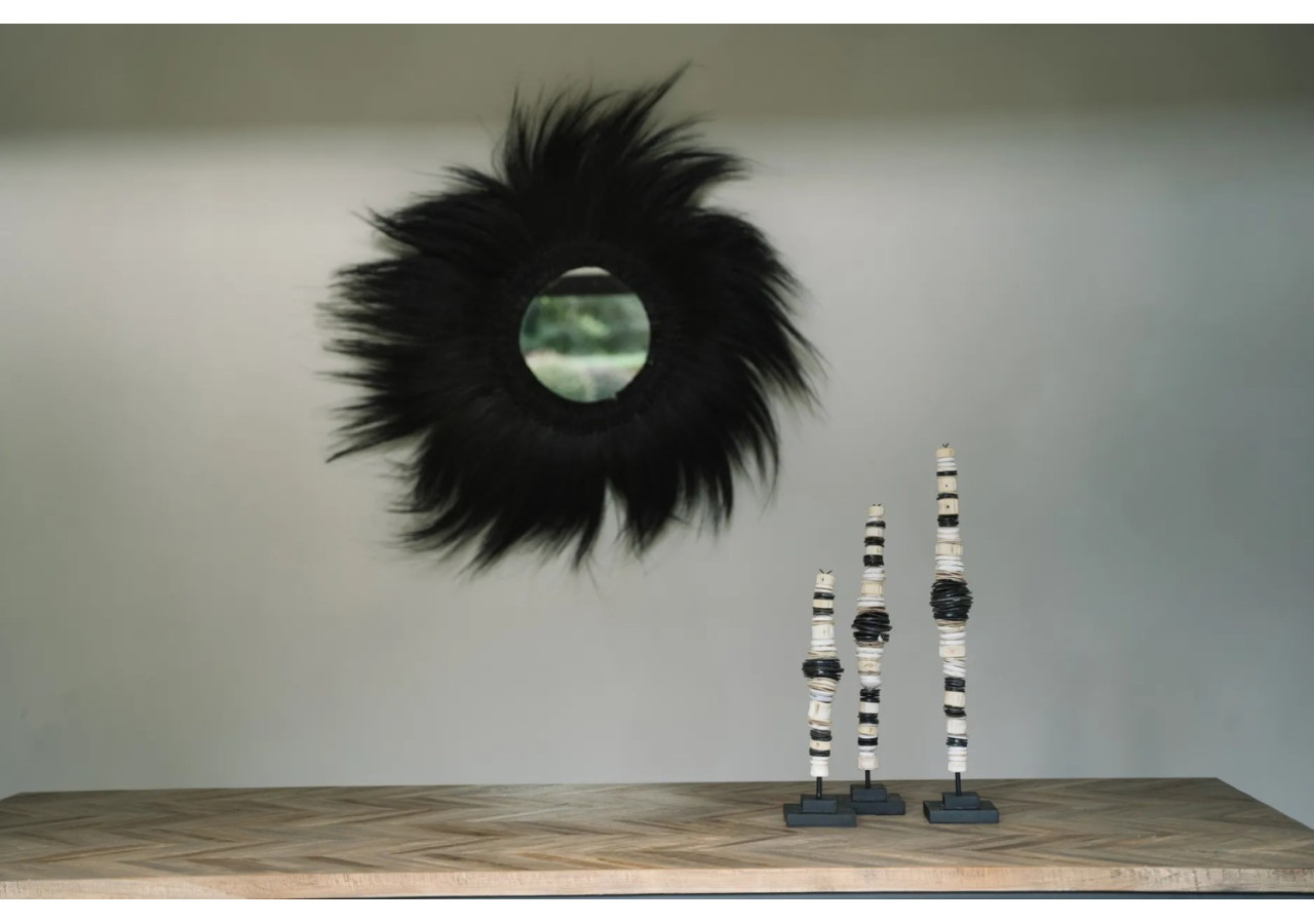 Miroir Simba - Noir - Grand Modèle - JAPA003B-L-100 - Bazar Bizar