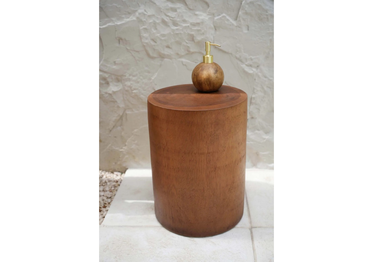 Tabouret Tribe - Design Naturel en Bois Mungurr - JAHU015N - Bazar Bizar