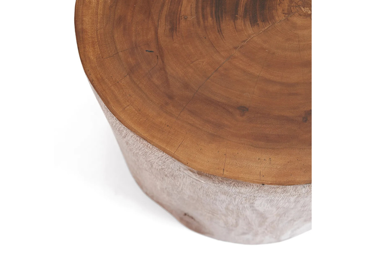 Tabouret Tribe - Design Naturel en Bois Mungurr - JAHU015N - Bazar Bizar