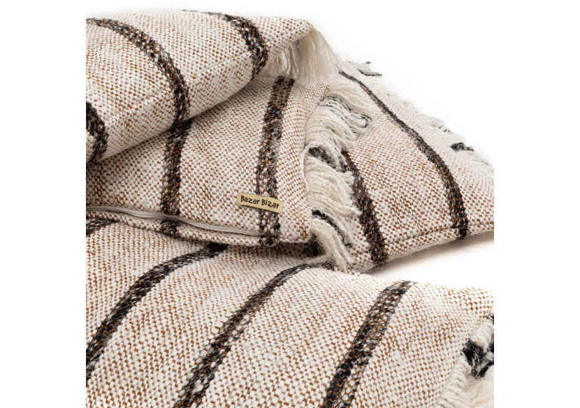 Housse de Coussin Oh My Gee - Blanc Bohème 60x60cm - INIE001BoW-60x60 - Bazar Bizar