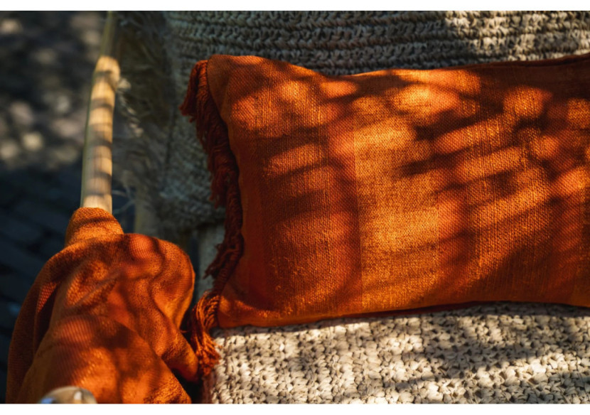 Housse de Coussin Oh My Gee - Velours Rouille 30x50cm - INIE001RuV-30x50 - Bazar Bizar