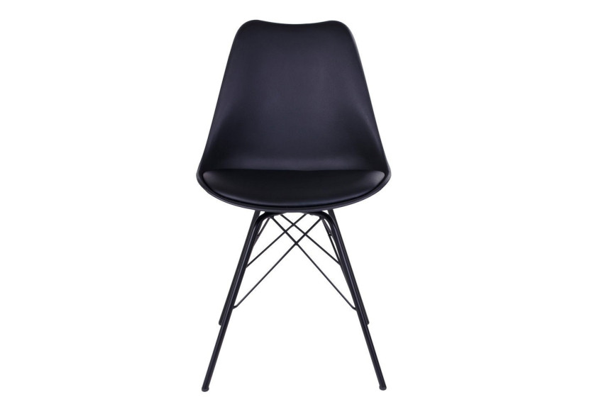 Chaise de Salle à Manger Oslo - Noir avec Pieds Noirs - 1001001 - House Nordic