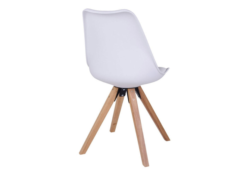 Chaise de Salle à Manger Bergen - Blanc avec Pieds en Bois Naturel - 1001020 - House Nordic