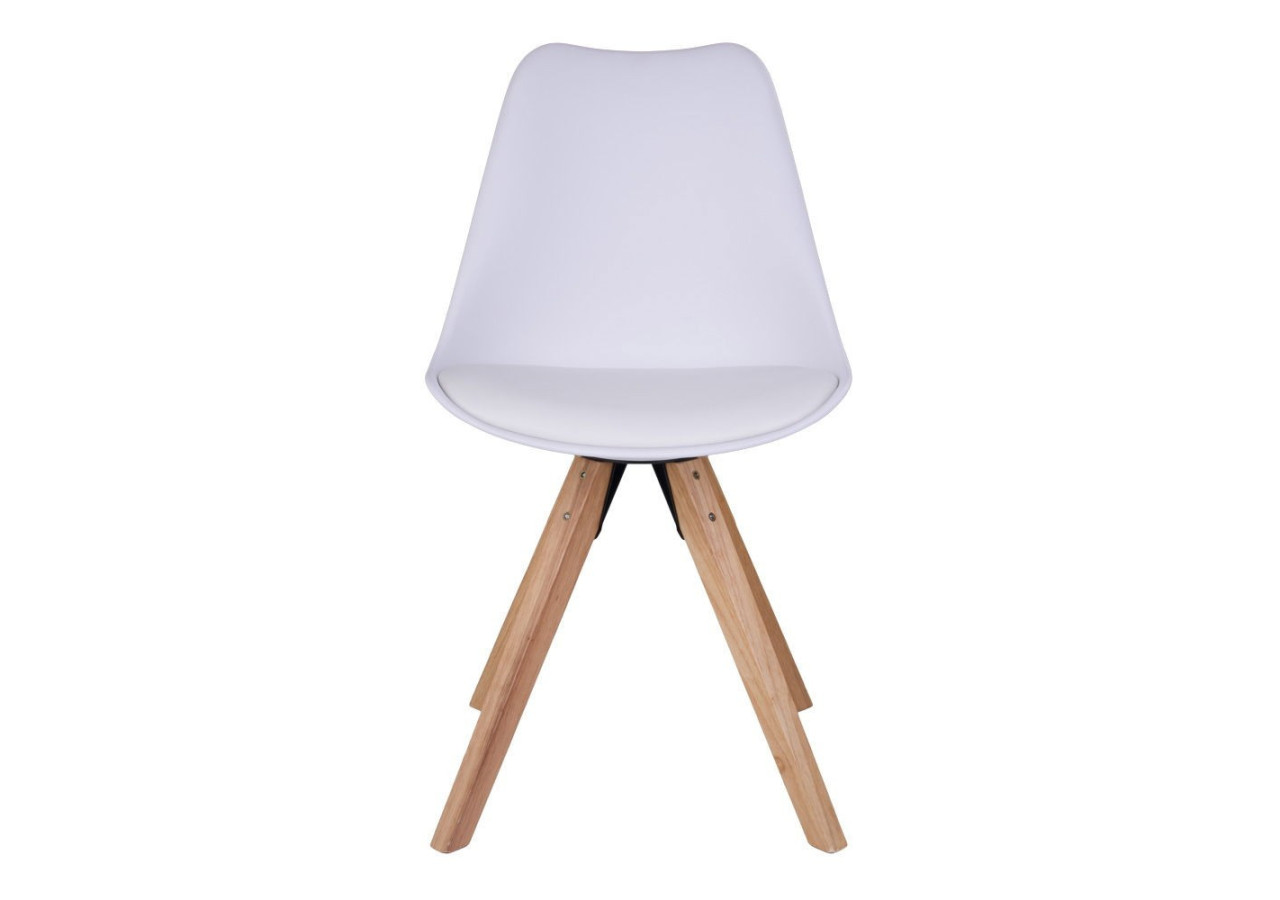 Chaise de Salle à Manger Bergen - Blanc avec Pieds en Bois Naturel - 1001020 - House Nordic