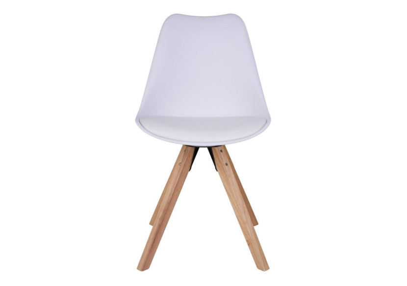 Chaise de Salle à Manger Bergen - Blanc avec Pieds en Bois Naturel - 1001020 - House Nordic