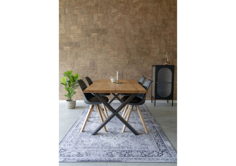 Chaise de Salle à Manger Bergen - Noir avec Pieds en Bois Naturel - 1001022 - House Nordic