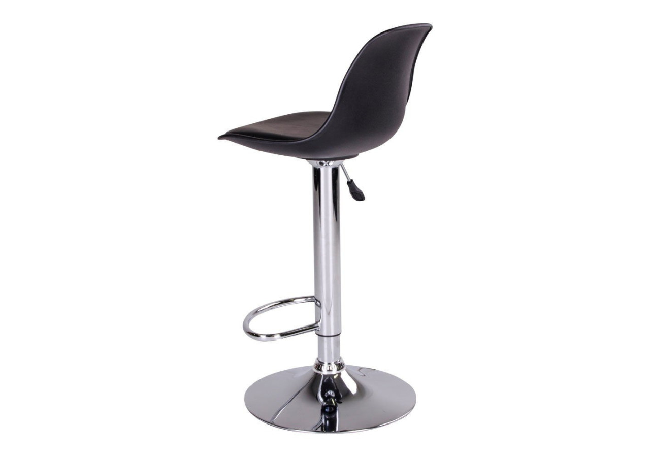 Chaise de Bar Trondheim - Noir avec pieds en chrome - 1001080 - House Nordic