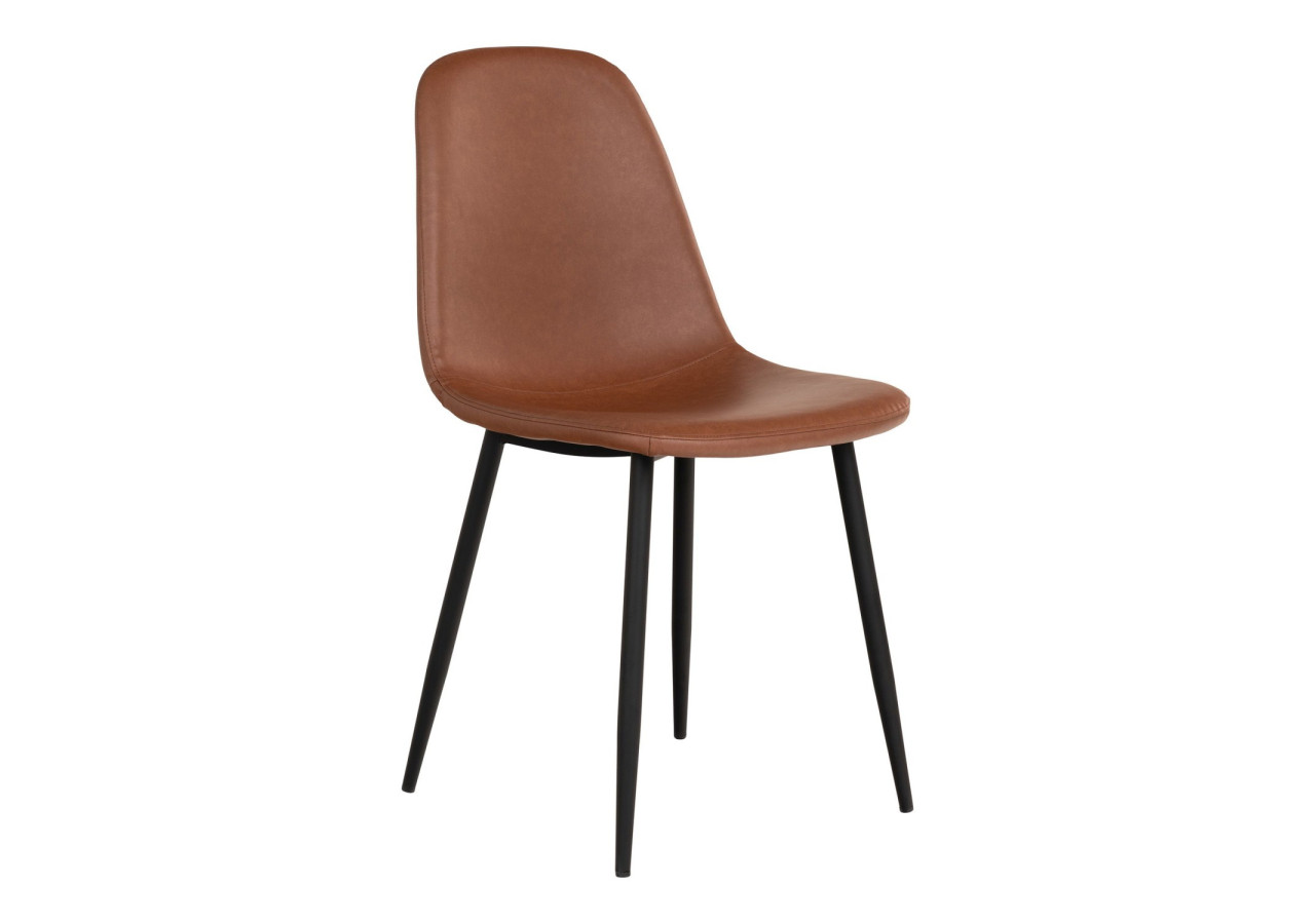 Chaise de Salle à Manger Stockholm - Vintage brun clair avec pieds noirs - 1001115 - House Nordic
