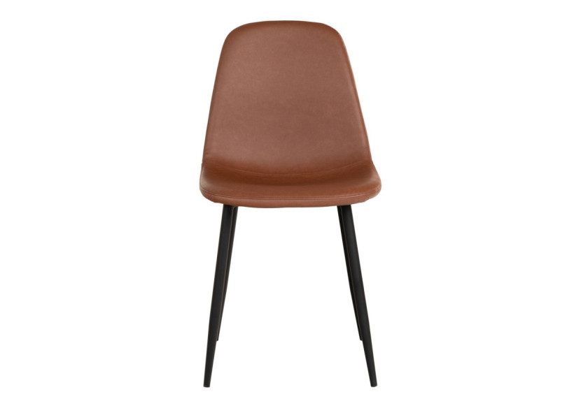 Chaise de Salle à Manger Stockholm - Vintage brun clair avec pieds noirs - 1001115 - House Nordic Chaise de Salle à Manger Stockholm - Vintage brun clair avec pieds noirs - 1001115 - House Nordic
