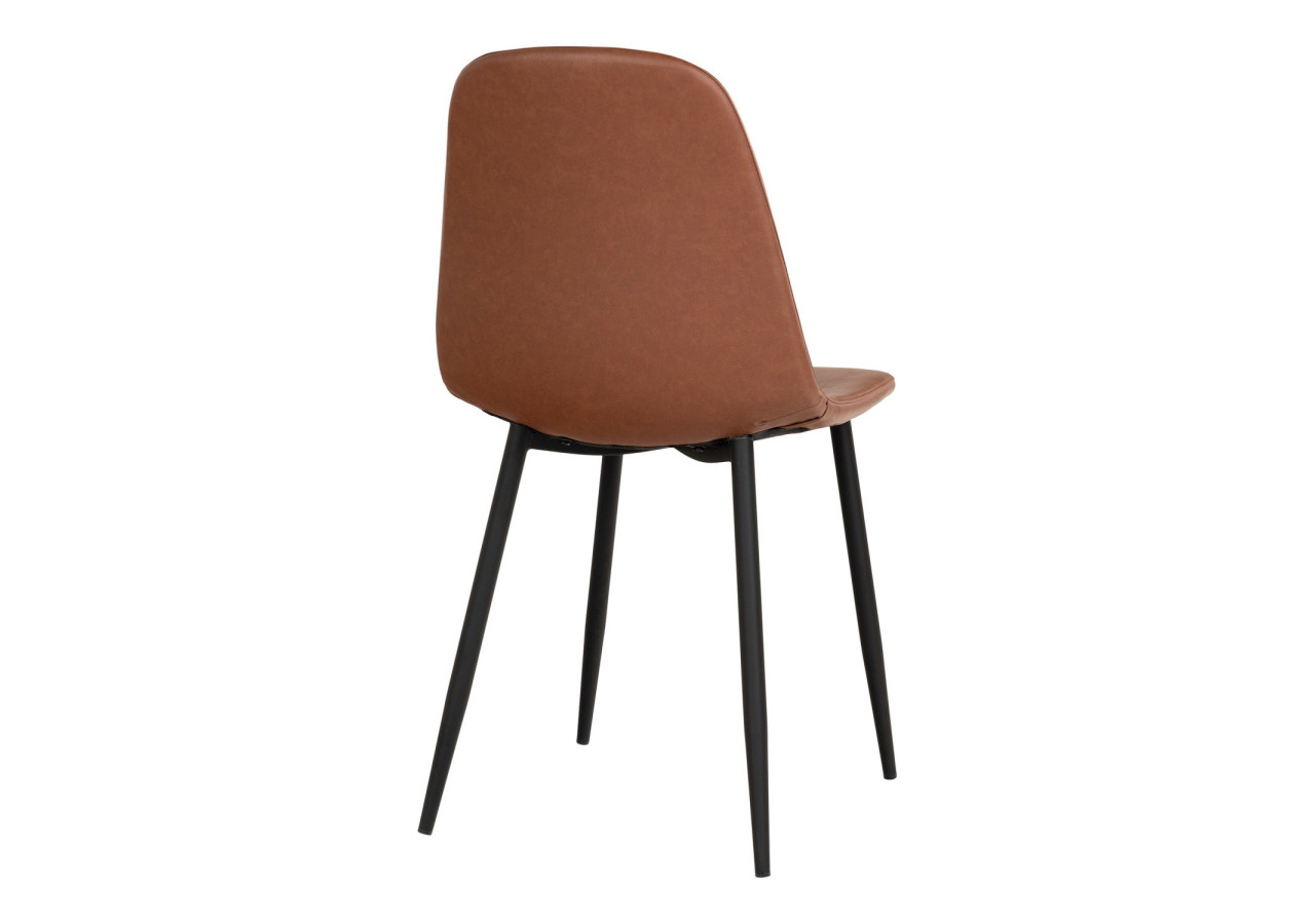 Chaise de Salle à Manger Stockholm - Vintage brun clair avec pieds noirs - 1001115 - House Nordic
