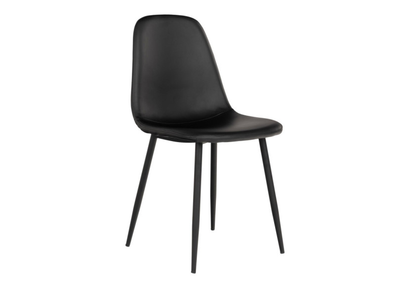 Chaise de Salle à Manger Stockholm - Noir avec pieds noirs - 1001118 - House Nordic Chaise de Salle à Manger Stockholm - Noir avec pieds noirs - 1001118 - House Nordic
