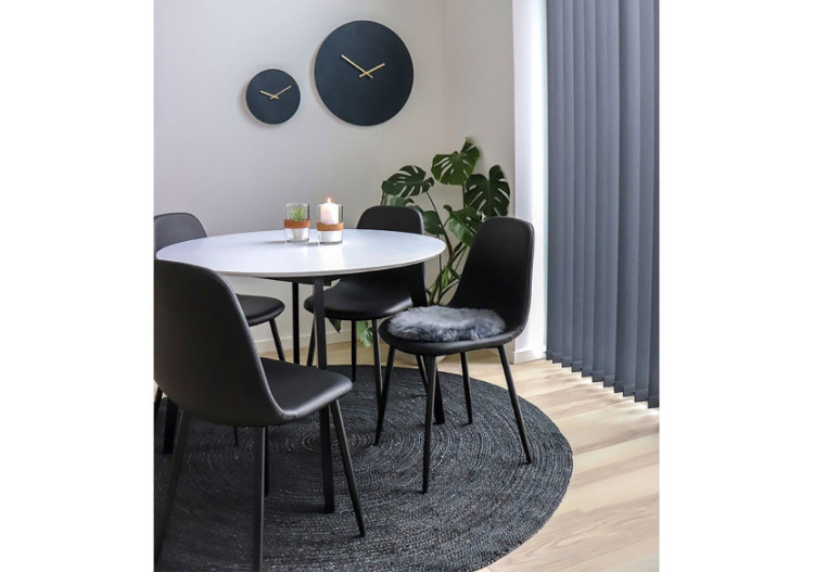 Chaise de Salle à Manger Stockholm - Noir avec pieds noirs - 1001118 - House Nordic 2