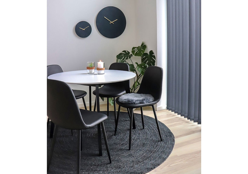 Chaise de Salle à Manger Stockholm - Noir avec pieds noirs - 1001118 - House Nordic Chaise de Salle à Manger Stockholm - Noir avec pieds noirs - 1001118 - House Nordic