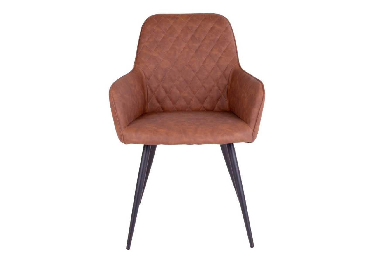 Chaise de Salle à Manger Harbo - Vintage brun avec pieds noirs - 1001150 - House Nordic