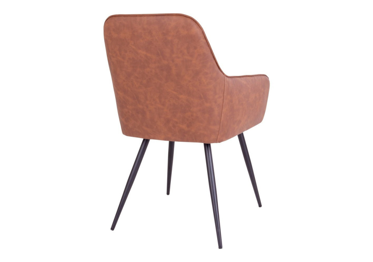 Chaise de Salle à Manger Harbo - Vintage brun avec pieds noirs - 1001150 - House Nordic