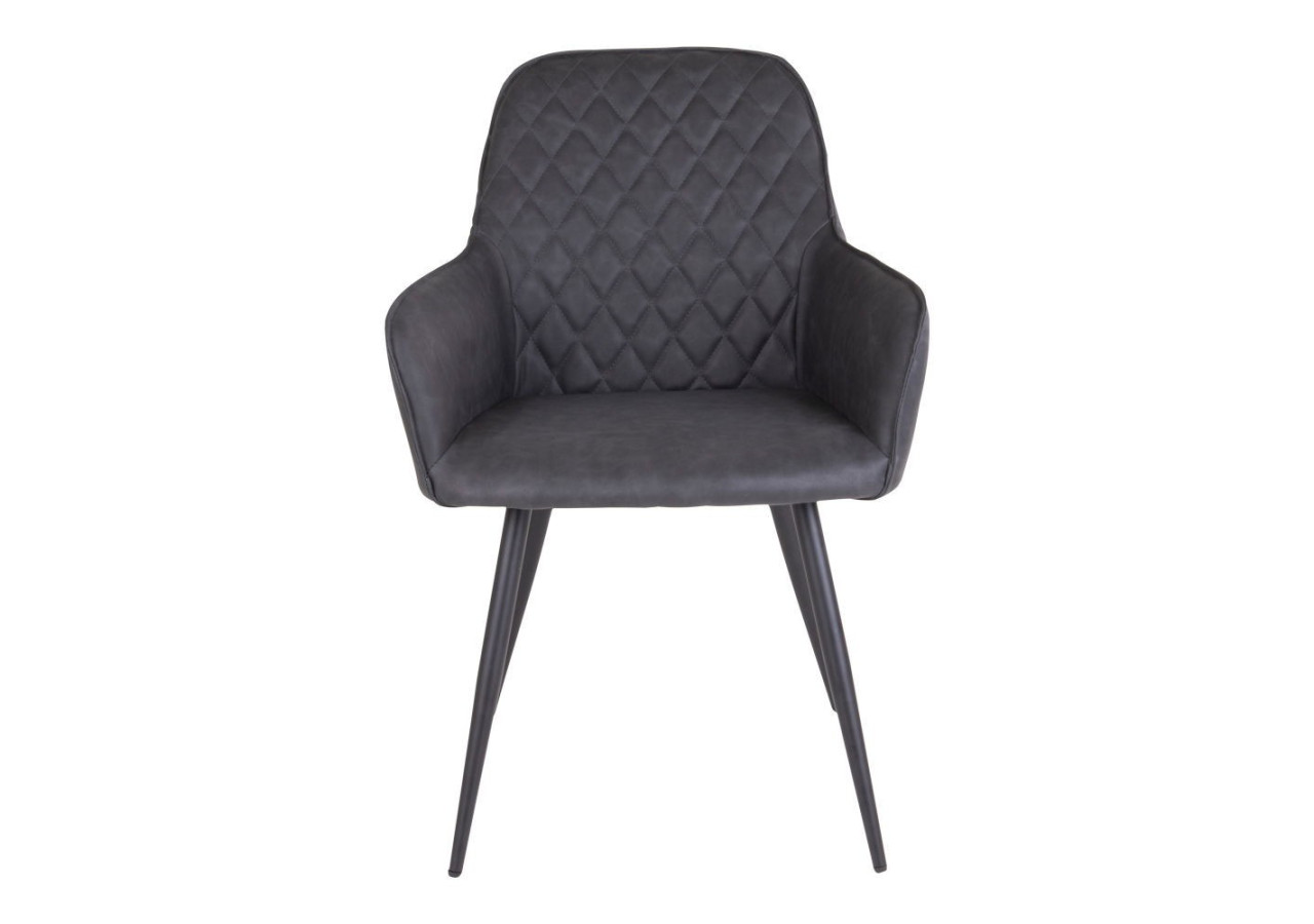 Chaise de Salle à Manger Harbo - Gris foncé avec pieds noirs - 1001152 - House Nordic