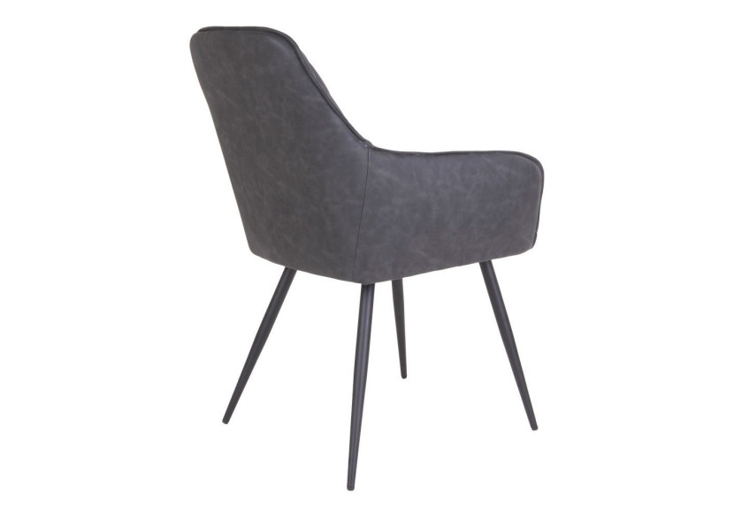 Chaise de Salle à Manger Harbo - Gris foncé avec pieds noirs - 1001152 - House Nordic Chaise de Salle à Manger Harbo - Gris foncé avec pieds noirs - 1001152 - House Nordic