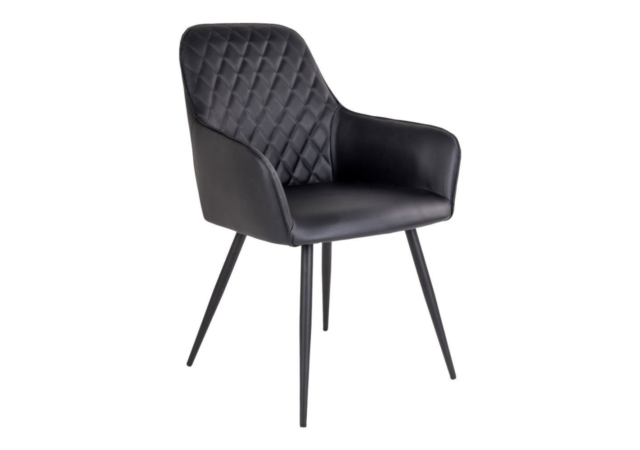 Chaise de Salle à Manger Harbo - Noir avec pieds noirs - 1001153 - House Nordic