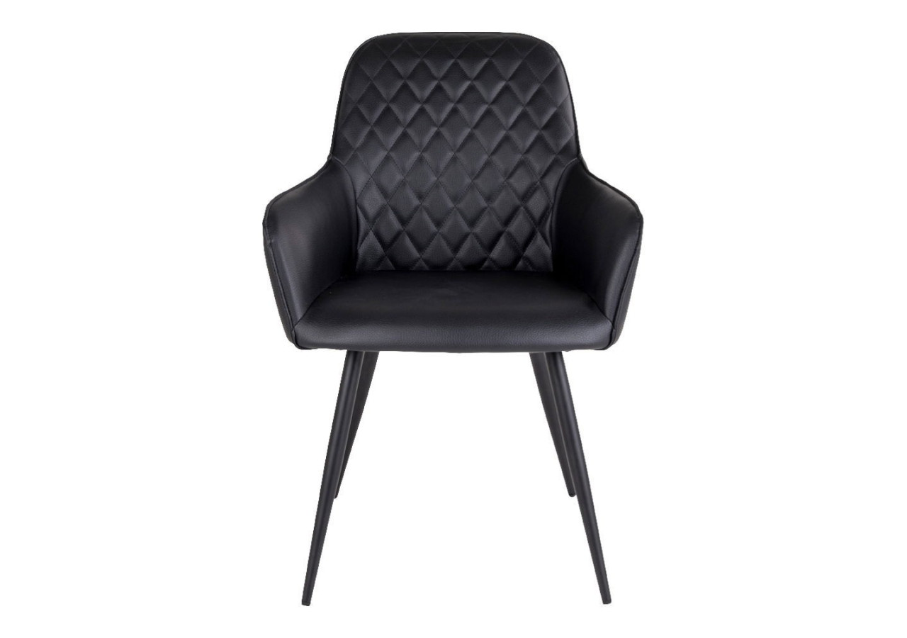 Chaise de Salle à Manger Harbo - Noir avec pieds noirs - 1001153 - House Nordic