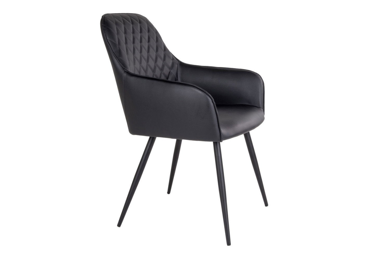 Chaise de Salle à Manger Harbo - Noir avec pieds noirs - 1001153 - House Nordic