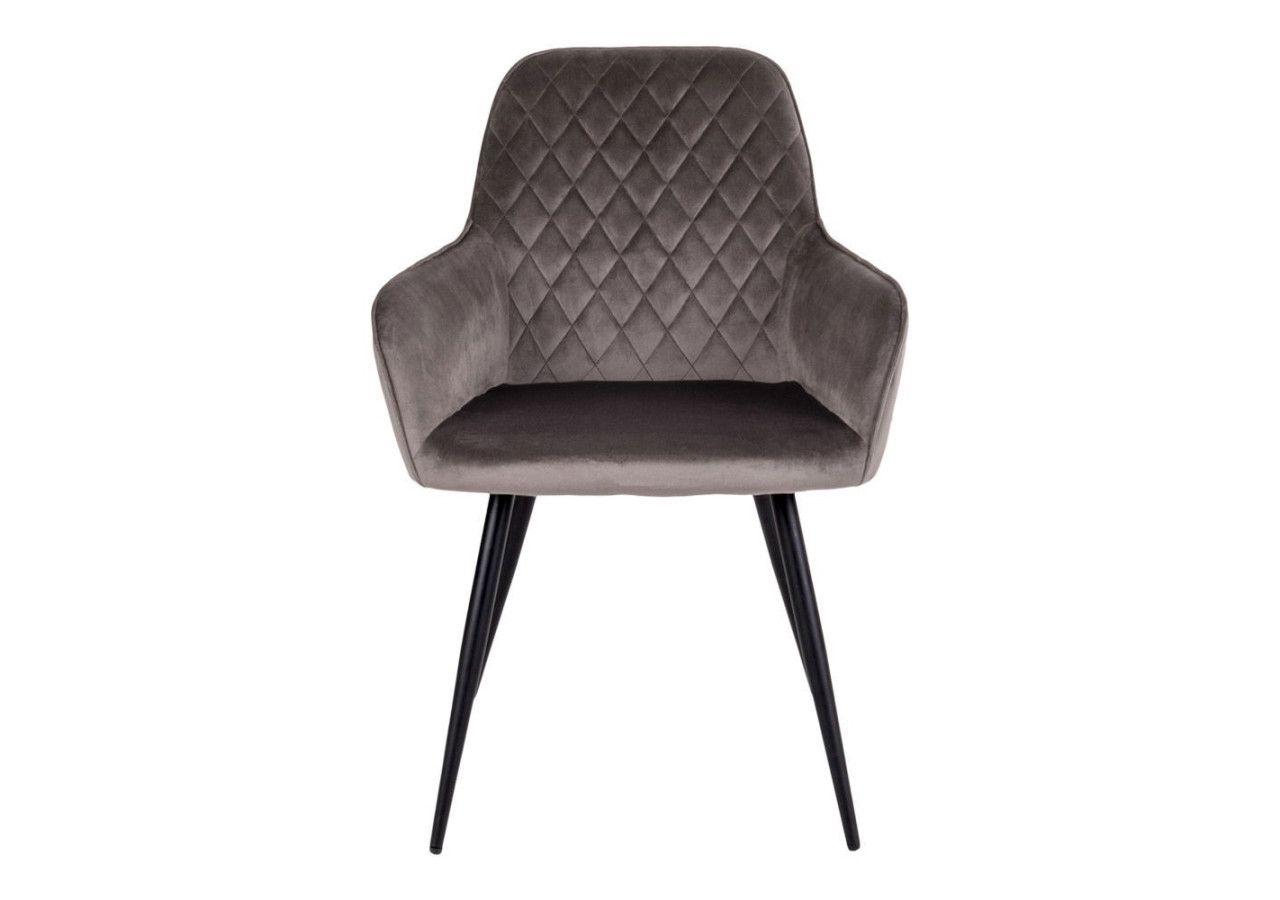 Chaise de Salle à Manger Harbo - Velours champignon avec pieds noirs - 1001154 - House Nordic