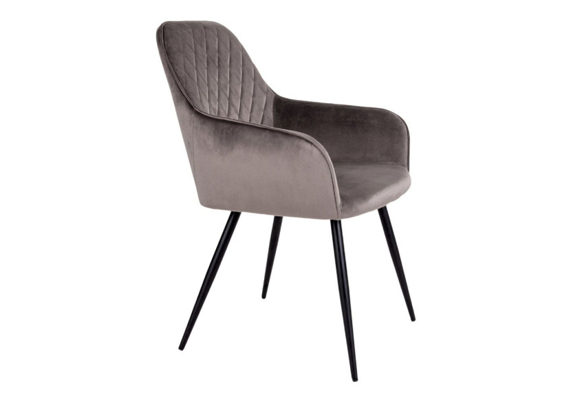 Chaise de Salle à Manger Harbo - Velours champignon avec pieds noirs - 1001154 - House Nordic Chaise de Salle à Manger Harbo - Velours champignon avec pieds noirs - 1001154 - House Nordic