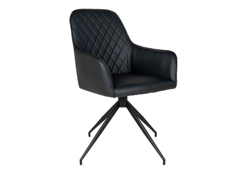 Chaise de Salle à Manger Harbo avec Rotation - Noir avec pieds noirs - 1001167 - House Nordic Chaise de Salle à Manger Harbo avec Rotation - Noir avec pieds noirs - 1001167 - House Nordic