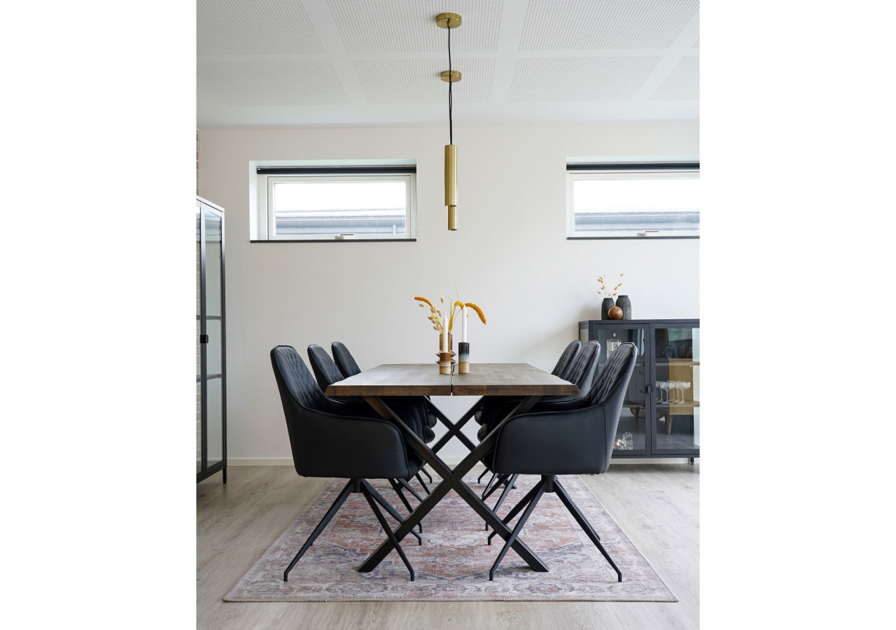 Chaise de Salle à Manger Harbo avec Rotation - Noir avec pieds noirs - 1001167 - House Nordic
