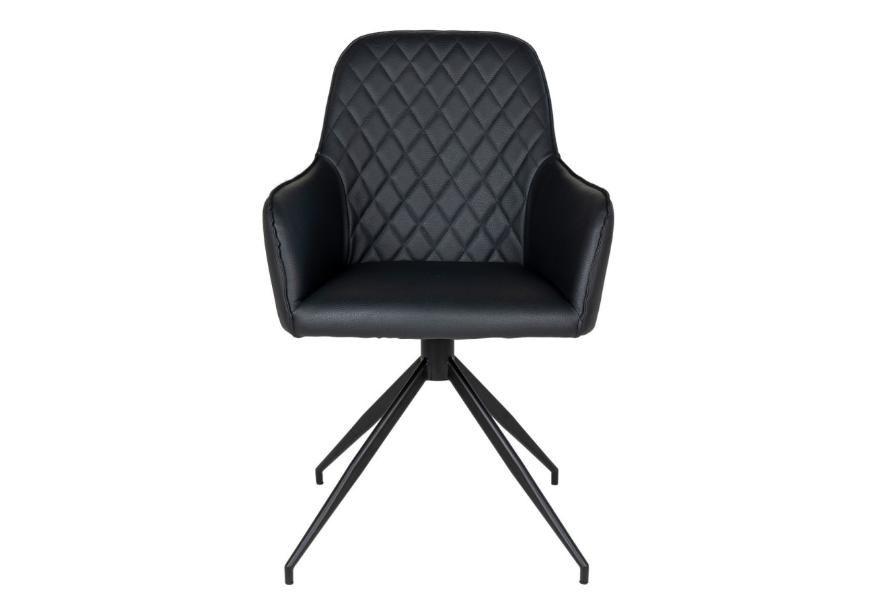 Chaise de Salle à Manger Harbo avec Rotation - Noir avec pieds noirs - 1001167 - House Nordic