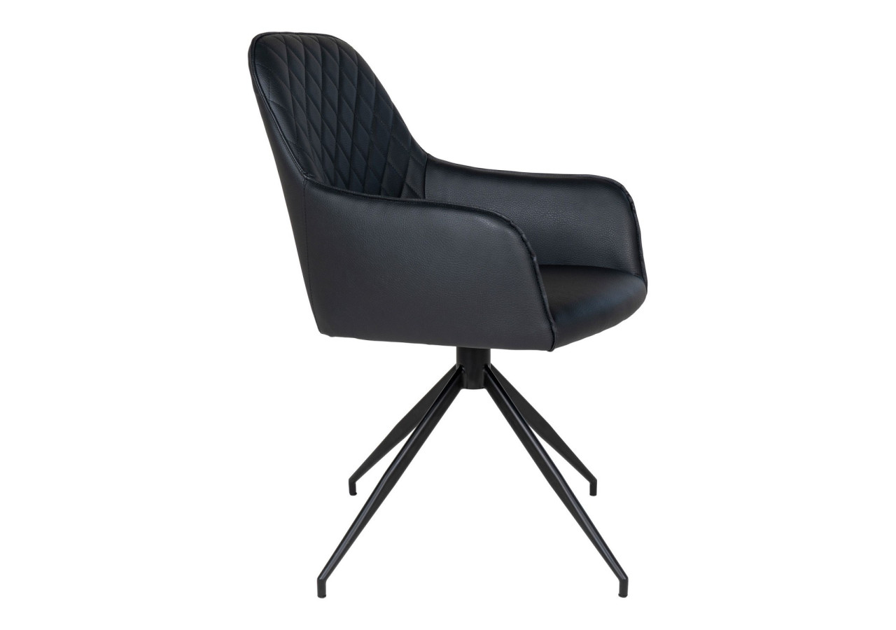 Chaise de Salle à Manger Harbo avec Rotation - Noir avec pieds noirs - 1001167 - House Nordic