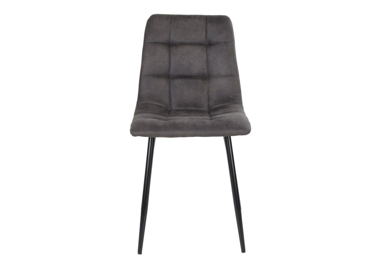 Chaise de Salle à Manger Middelfart - Microfibre gris foncé avec pieds noirs - 1001192 - House Nordic