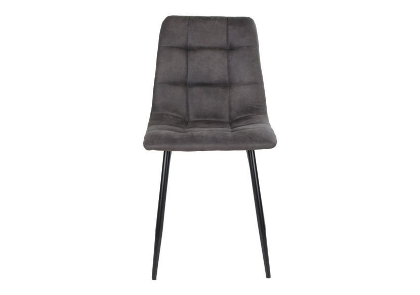 Chaise de Salle à Manger Middelfart - Microfibre gris foncé avec pieds noirs - 1001192 - House Nordic