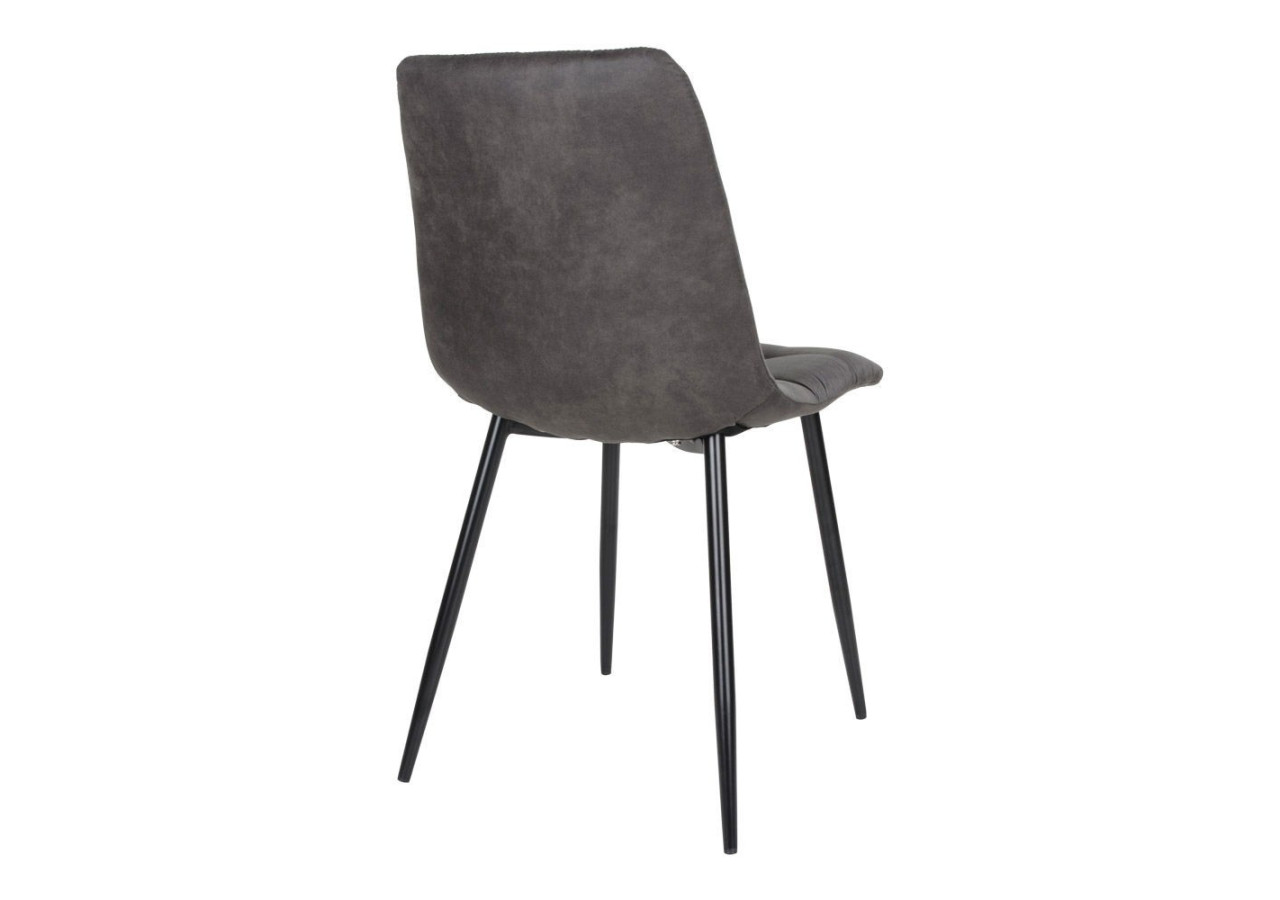 Chaise de Salle à Manger Middelfart - Microfibre gris foncé avec pieds noirs - 1001192 - House Nordic