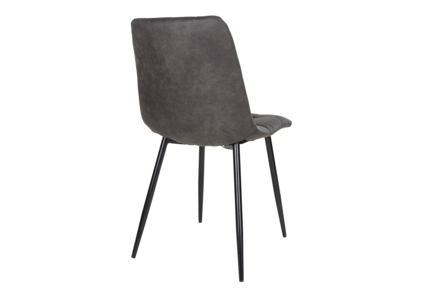 Chaise de Salle à Manger Middelfart - Microfibre gris foncé avec pieds noirs - 1001192 - House Nordic