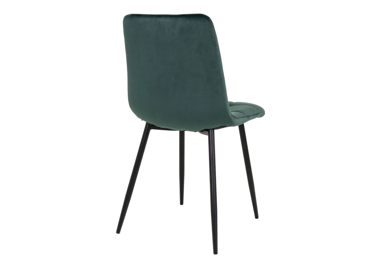 Chaise de Salle à Manger Middelfart - Velours vert foncé avec pieds noirs - 1001195 - House Nordic