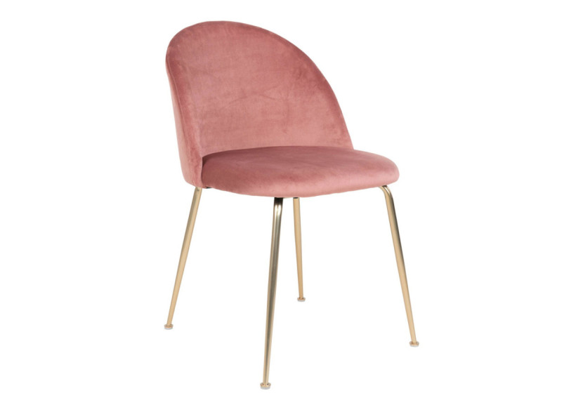Chaise de Salle à Manger Geneve - Velours rose avec pieds en laiton - 1001250 - House Nordic Chaise de Salle à Manger Geneve - Velours rose avec pieds en laiton - 1001250 - House Nordic