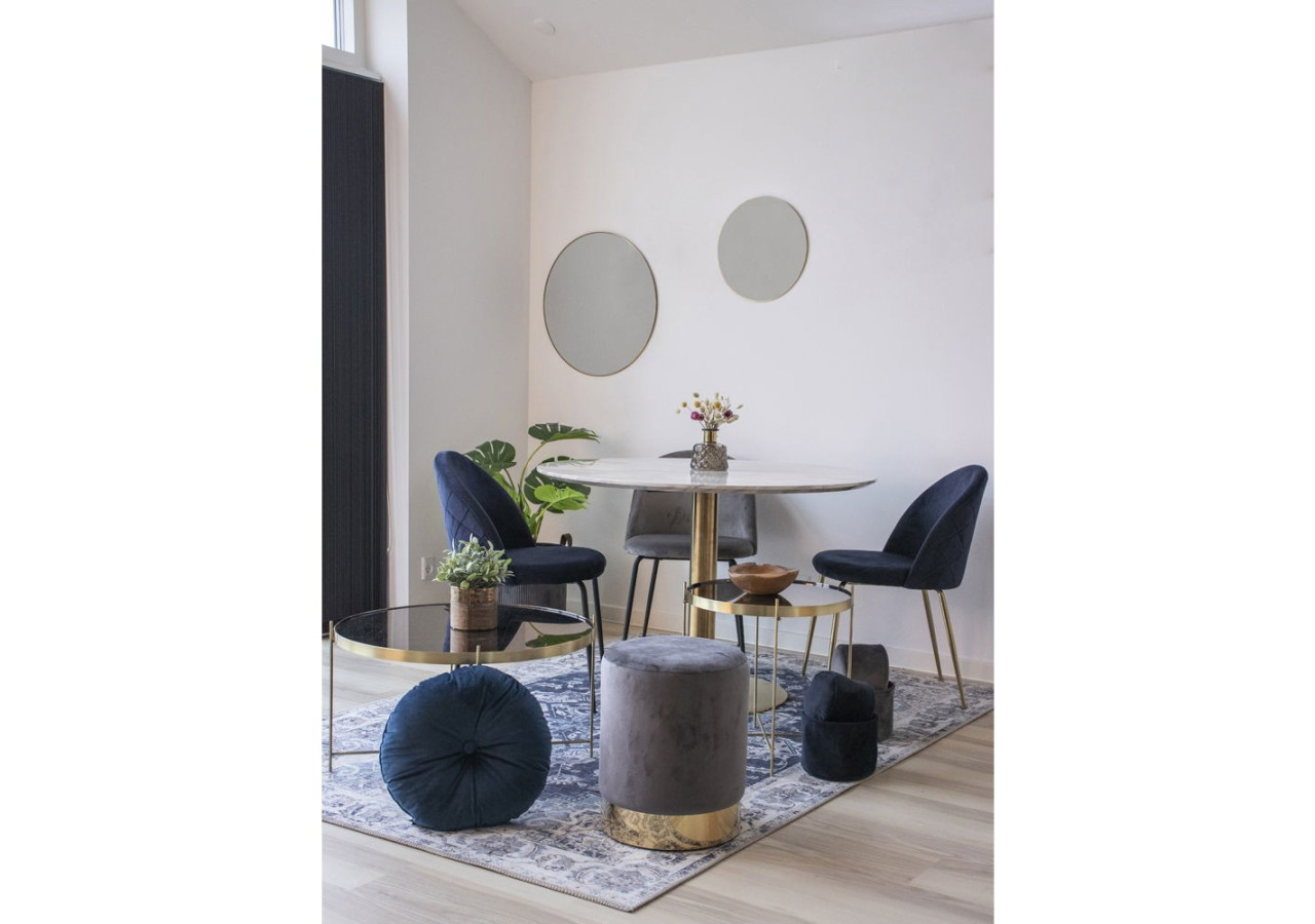 Chaise de Salle à Manger Geneve - Velours bleu avec pieds en laiton - 1001251 - House Nordic