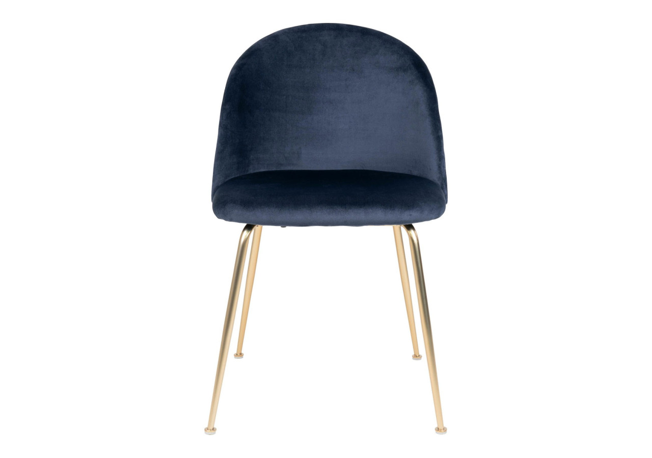 Chaise de Salle à Manger Geneve - Velours bleu avec pieds en laiton - 1001251 - House Nordic