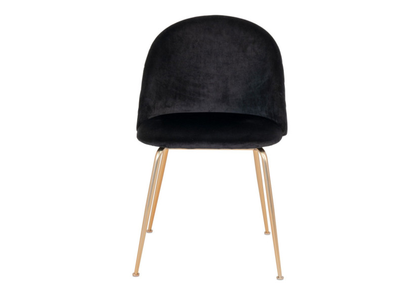 Chaise de Salle à Manger Geneve - Velours noir avec pieds en laiton - 1001253 - House Nordic Chaise de Salle à Manger Geneve - Velours noir avec pieds en laiton - 1001253 - House Nordic