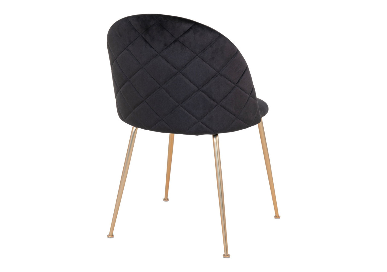 Chaise de Salle à Manger Geneve - Velours noir avec pieds en laiton - 1001253 - House Nordic