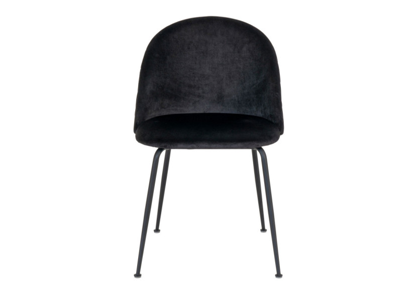 Chaise de Salle à Manger Geneve - Velours noir avec pieds noirs - 1001258 - House Nordic Chaise de Salle à Manger Geneve - Velours noir avec pieds noirs - 1001258 - House Nordic
