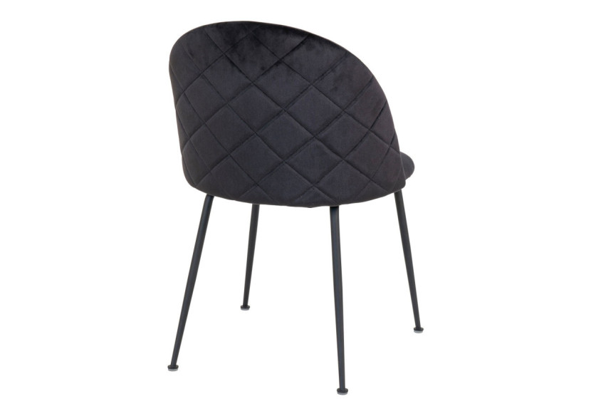 Chaise de Salle à Manger Geneve - Velours noir avec pieds noirs - 1001258 - House Nordic Chaise de Salle à Manger Geneve - Velours noir avec pieds noirs - 1001258 - House Nordic