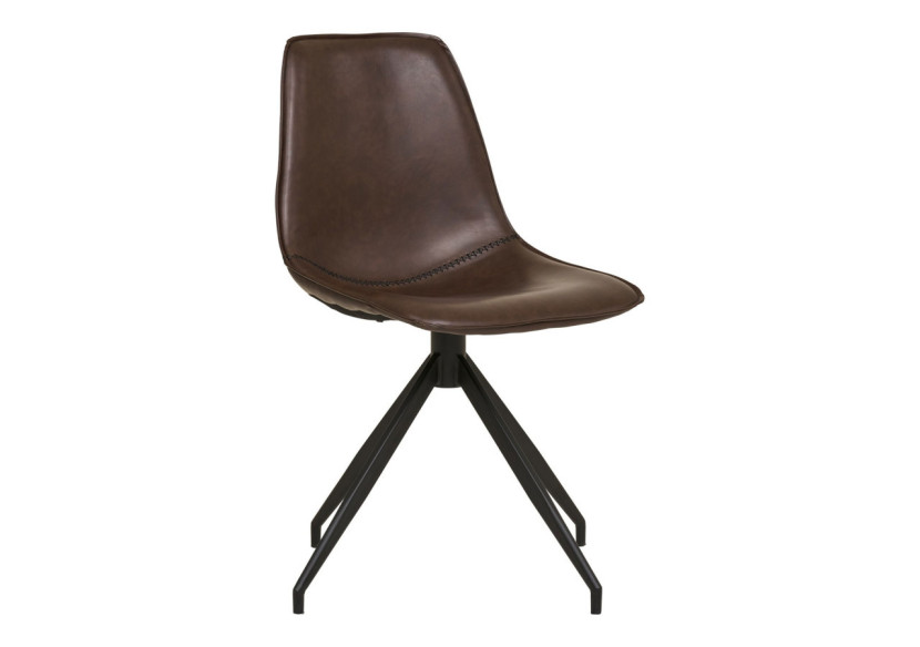 Chaise de Salle à Manger MONACO - Tissu PU marron foncé avec rotation - 1001280 - House Nordic Chaise de Salle à Manger MONACO - Tissu PU marron foncé avec rotation - 1001280 - House Nordic