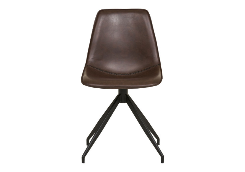 Chaise de Salle à Manger MONACO - Tissu PU marron foncé avec rotation - 1001280 - House Nordic Chaise de Salle à Manger MONACO - Tissu PU marron foncé avec rotation - 1001280 - House Nordic