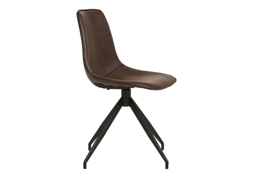 Chaise de Salle à Manger MONACO - Tissu PU marron foncé avec rotation - 1001280 - House Nordic Chaise de Salle à Manger MONACO - Tissu PU marron foncé avec rotation - 1001280 - House Nordic