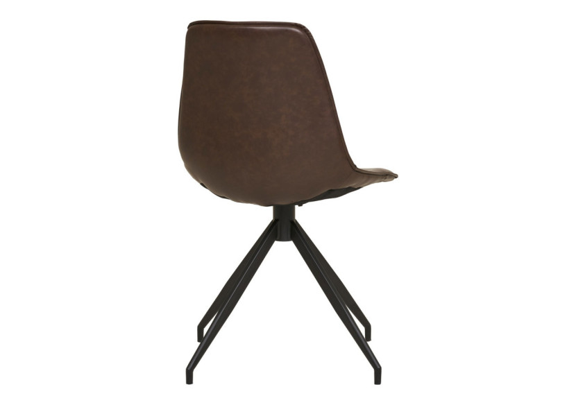 Chaise de Salle à Manger MONACO - Tissu PU marron foncé avec rotation - 1001280 - House Nordic Chaise de Salle à Manger MONACO - Tissu PU marron foncé avec rotation - 1001280 - House Nordic