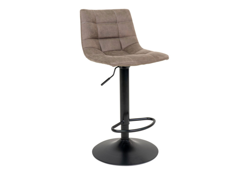 Chaise de Bar MIDDELFART - Microfibre marron clair avec pieds noirs - 1001300 - House Nordic