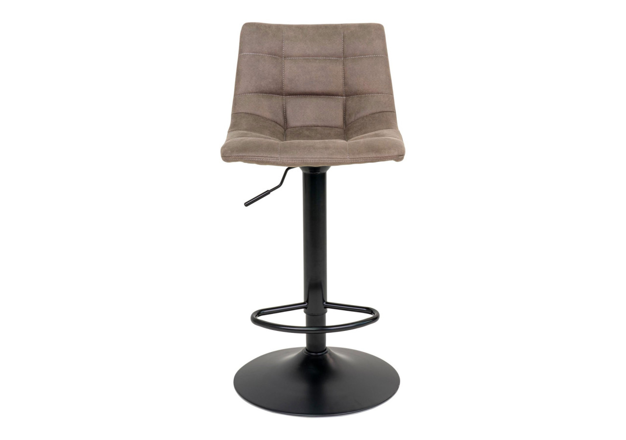 Chaise de Bar MIDDELFART - Microfibre marron clair avec pieds noirs - 1001300 - House Nordic