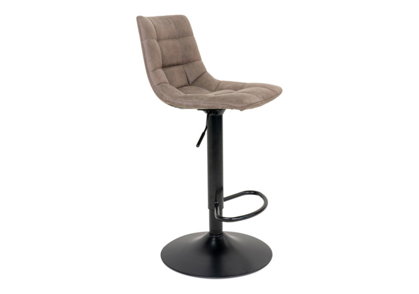 Chaise de Bar MIDDELFART - Microfibre marron clair avec pieds noirs - 1001300 - House Nordic