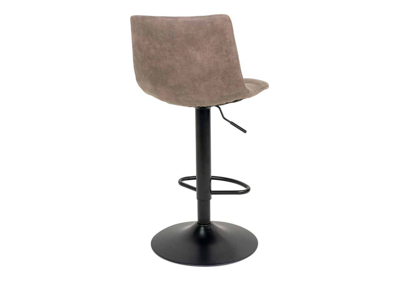 Chaise de Bar MIDDELFART - Microfibre marron clair avec pieds noirs - 1001300 - House Nordic